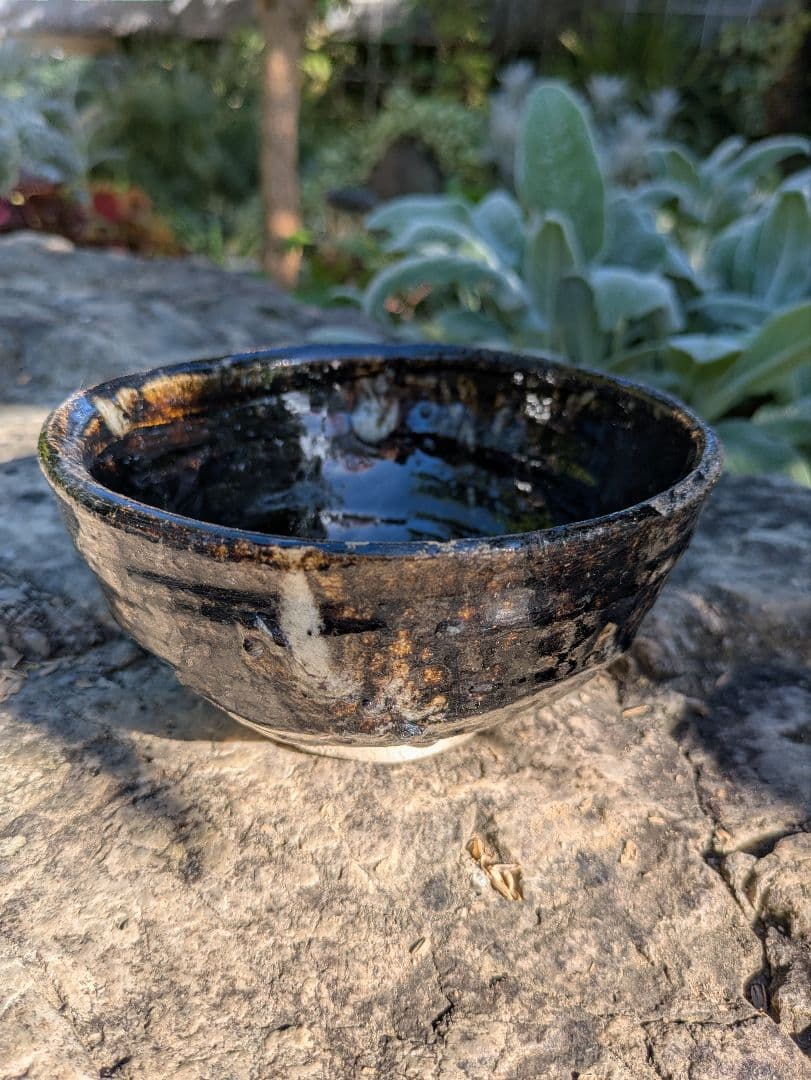 陶器 抹茶碗 黒茶グラデーション