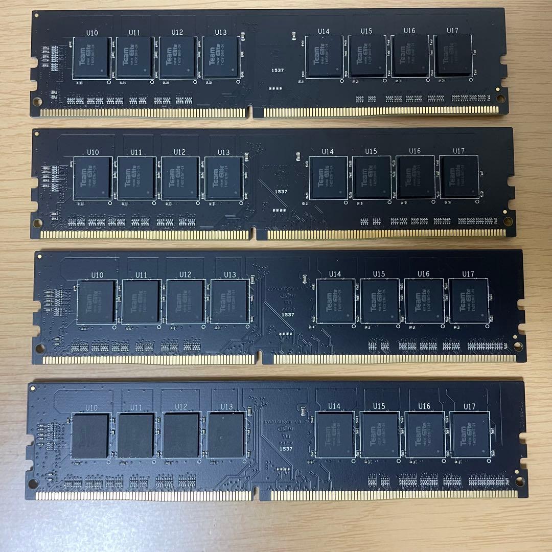 デスクトップ用メモリ Team DDR4-2400 32GB(8GB ×4枚)