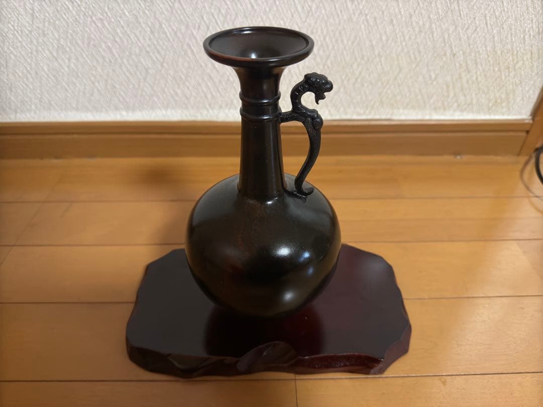 アンティーク 花瓶 昭和50年台 台座、木箱入り
