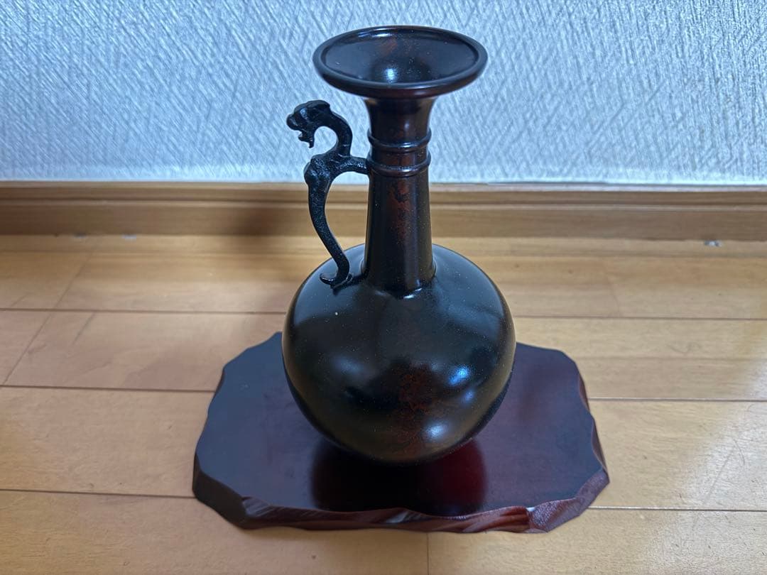 アンティーク 花瓶 昭和50年台 台座、木箱入り