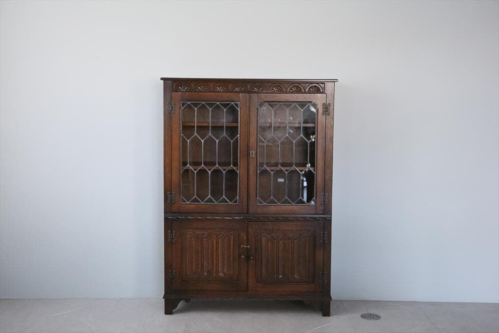 英国アンティークJC社製キャビネット/ディスプレイ棚/本棚/飾り棚(92-20)