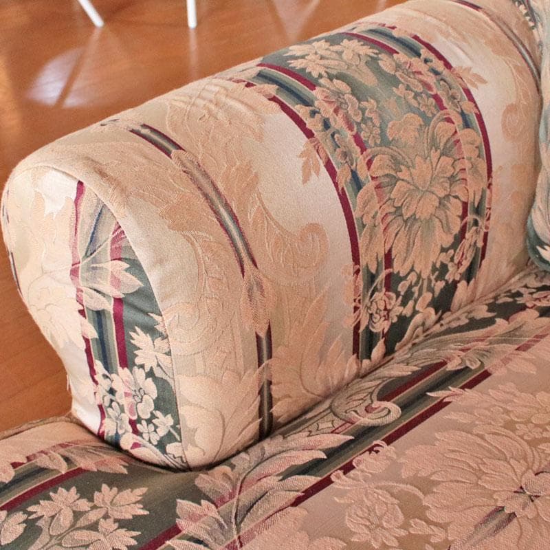 2人掛けソファ ファブリック クッション付 ストライプ 622-002