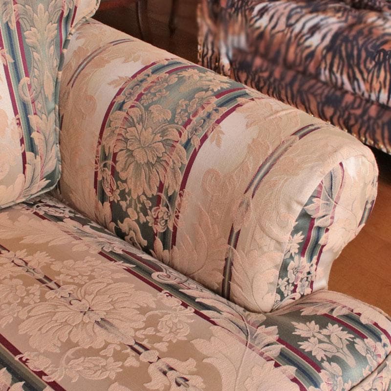 2人掛けソファ ファブリック クッション付 ストライプ 622-002