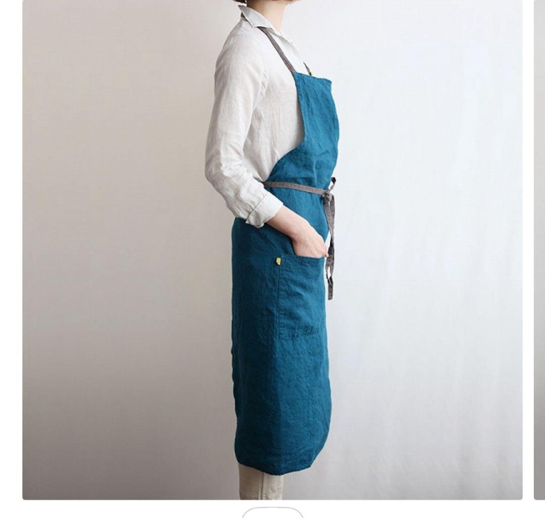 リーノエリーナ エプロン フルエプロン マノ ブルーパヴォーネ