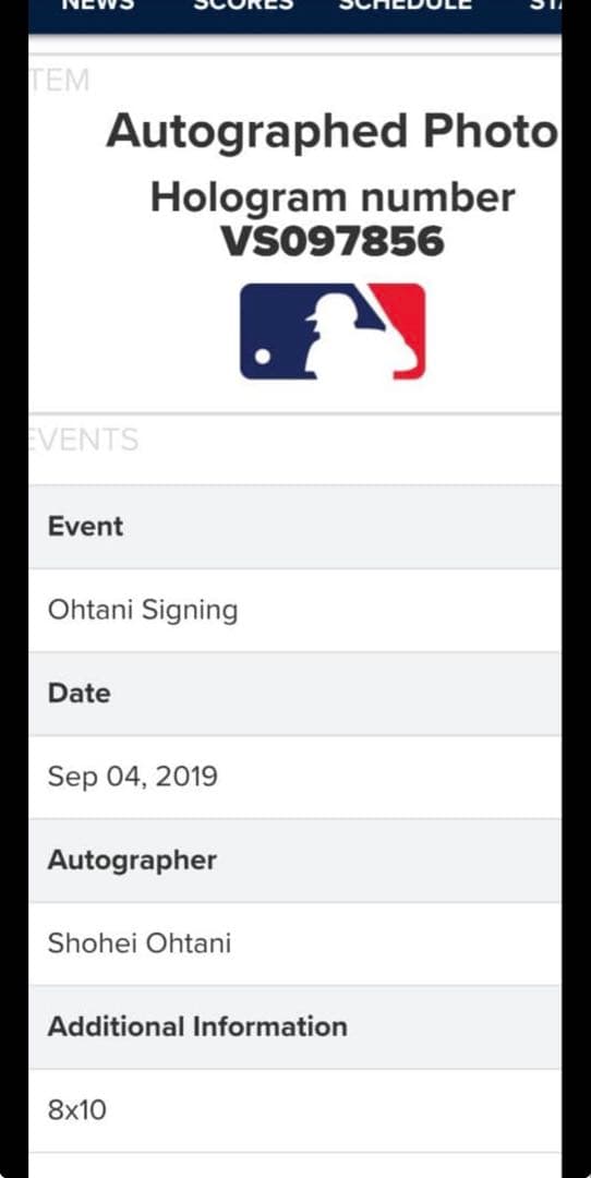 大谷翔平　topps authentics 直筆サインフォト※額装付き