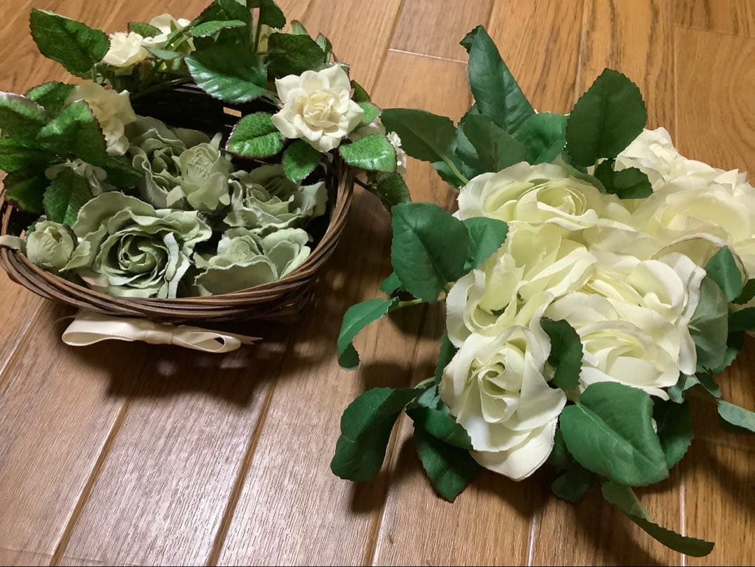 【確認画像①】天然素材　籐籠　花束　ブーケ　ブートニア　まとめ売りセット