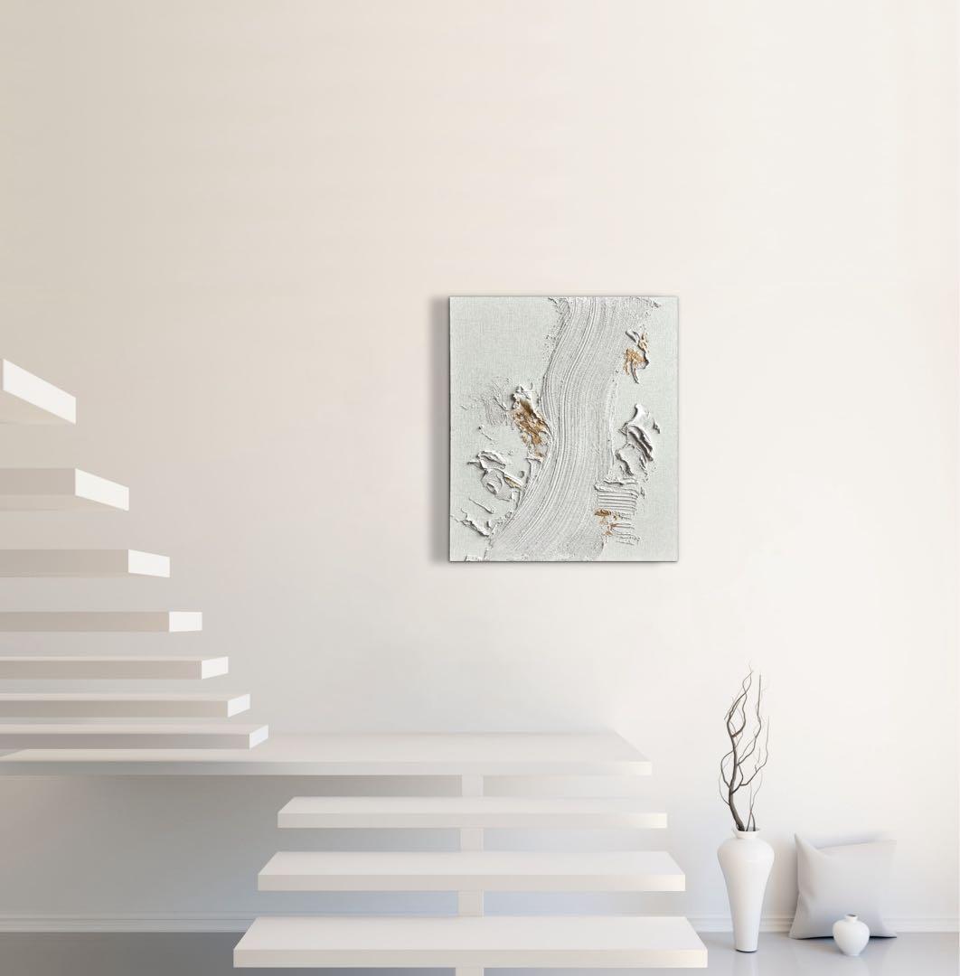 現代アート　53×45.5㎝　テクスチャーアート　モダン　抽象画　インテリア