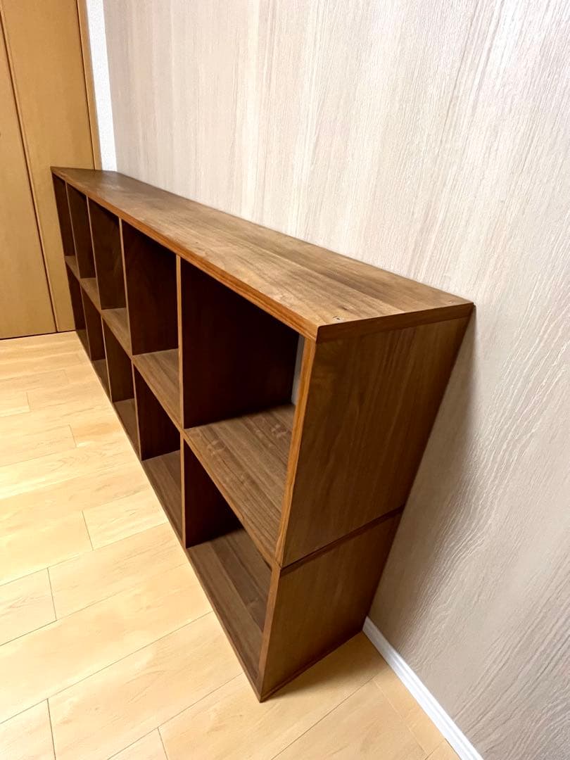 無印 スタッキングシェルフ 5×2 ウォールナット 引き出し付き