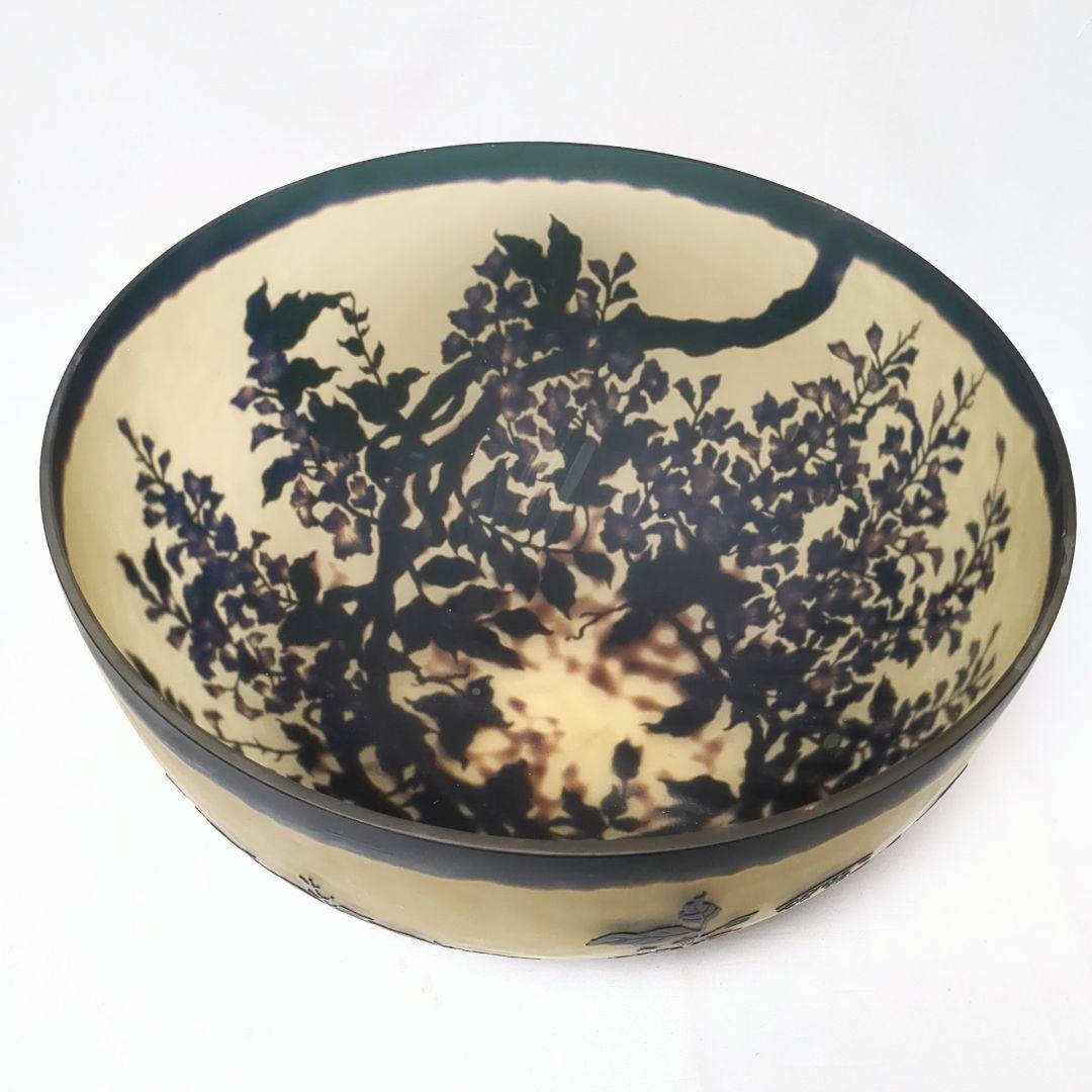 アンティーク　エミール・ガレ風ランプ　フロアスタンドランプ リーフモチーフ