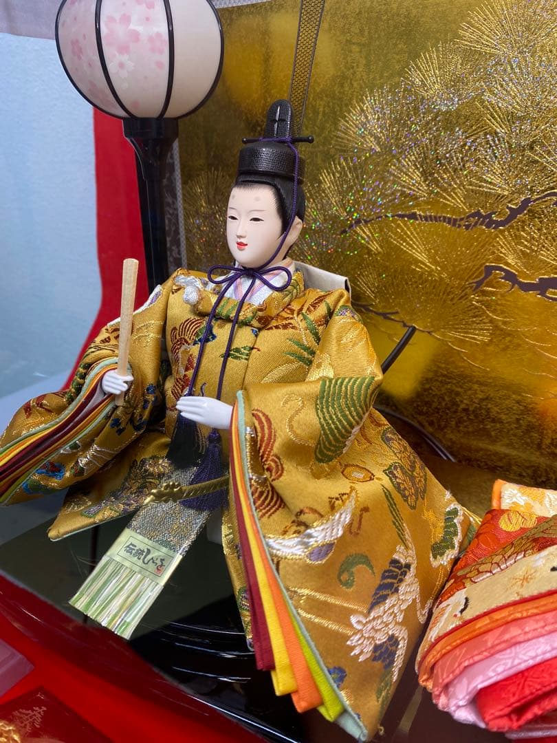 東京久月　雛人形　親王飾りアクリルケース入・間口約５６×奥行約３３×高さ約４０㎝