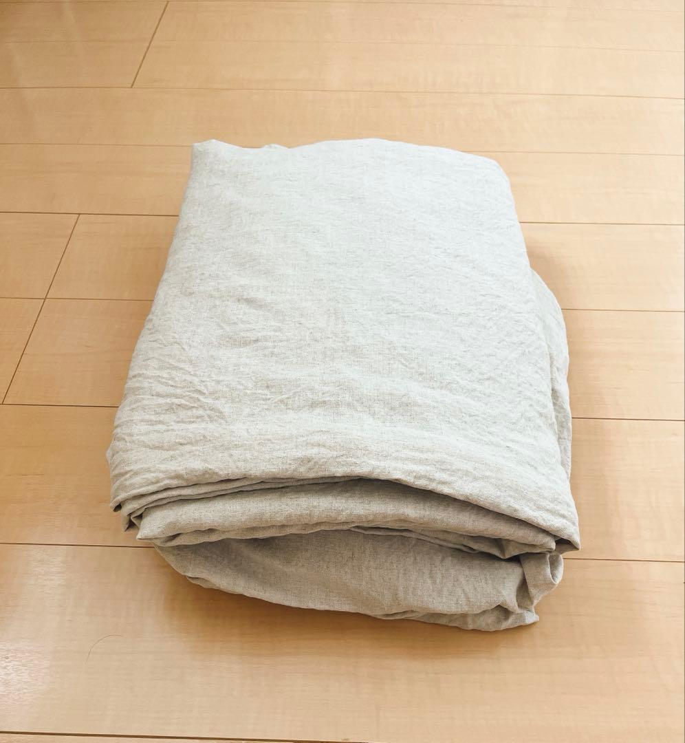 高級フレンチリネン 100% 麻 生地 ベージュ ベッドシーツ カバー Lino