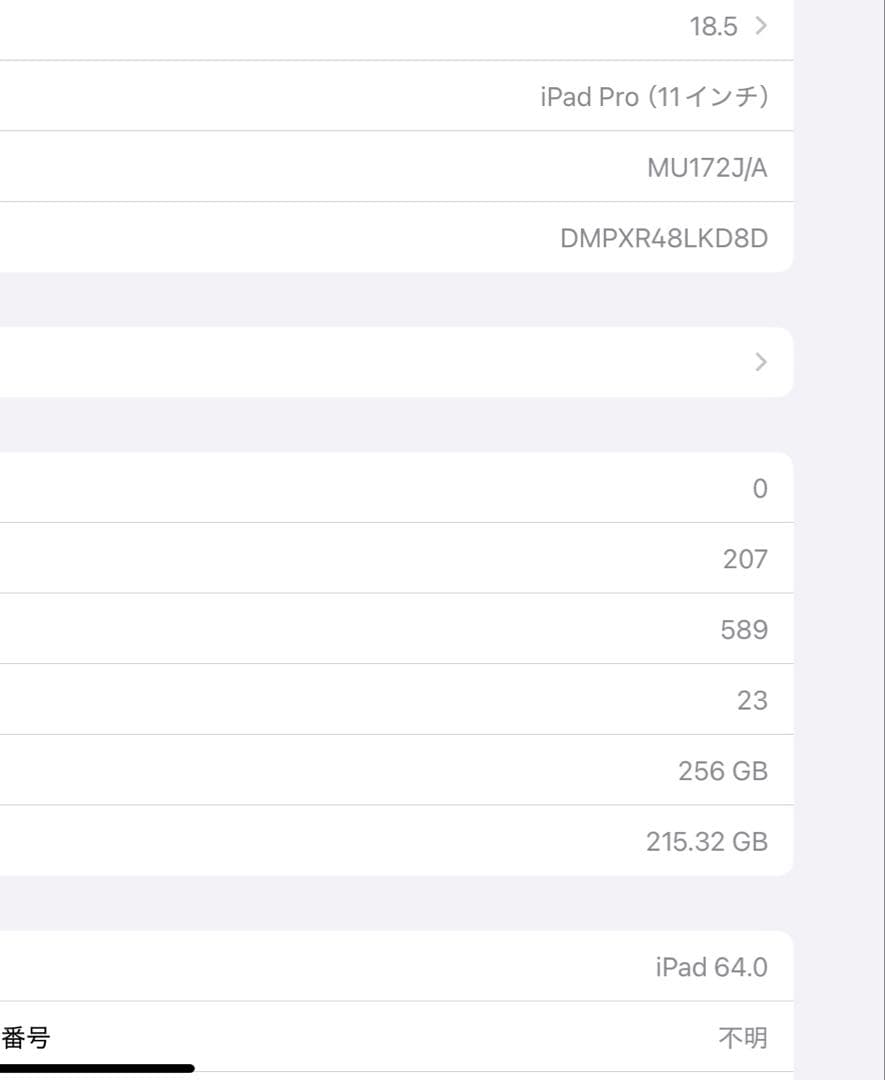 iPad pro(第1世代) 11インチ 256GB Wi-Fiモデル