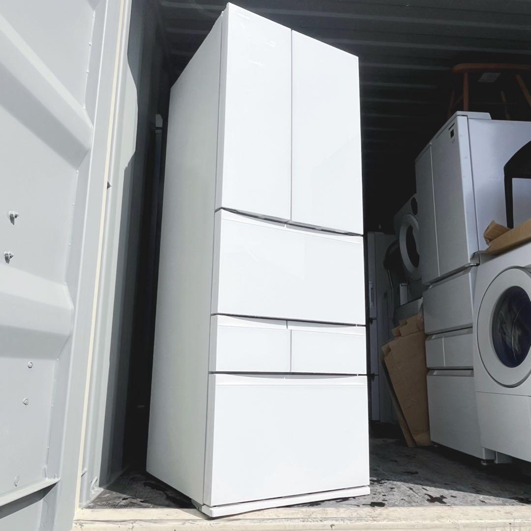 取付無料！東芝 ベジータ 真ん中野菜室おしゃれホワイト6ドア冷蔵庫！洗濯機