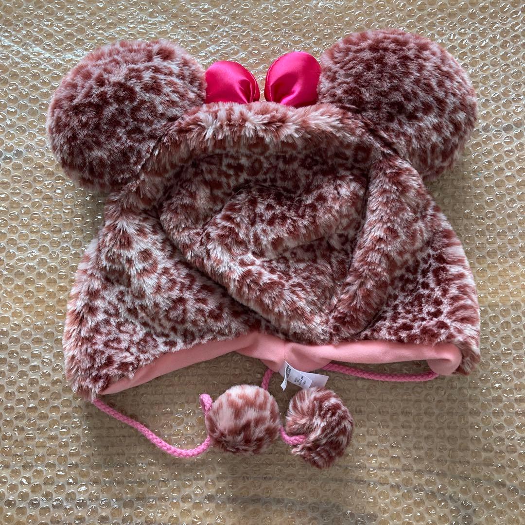 最終　ディズニー　ファンキャップ　リボン　ヒョウ柄　ピンク