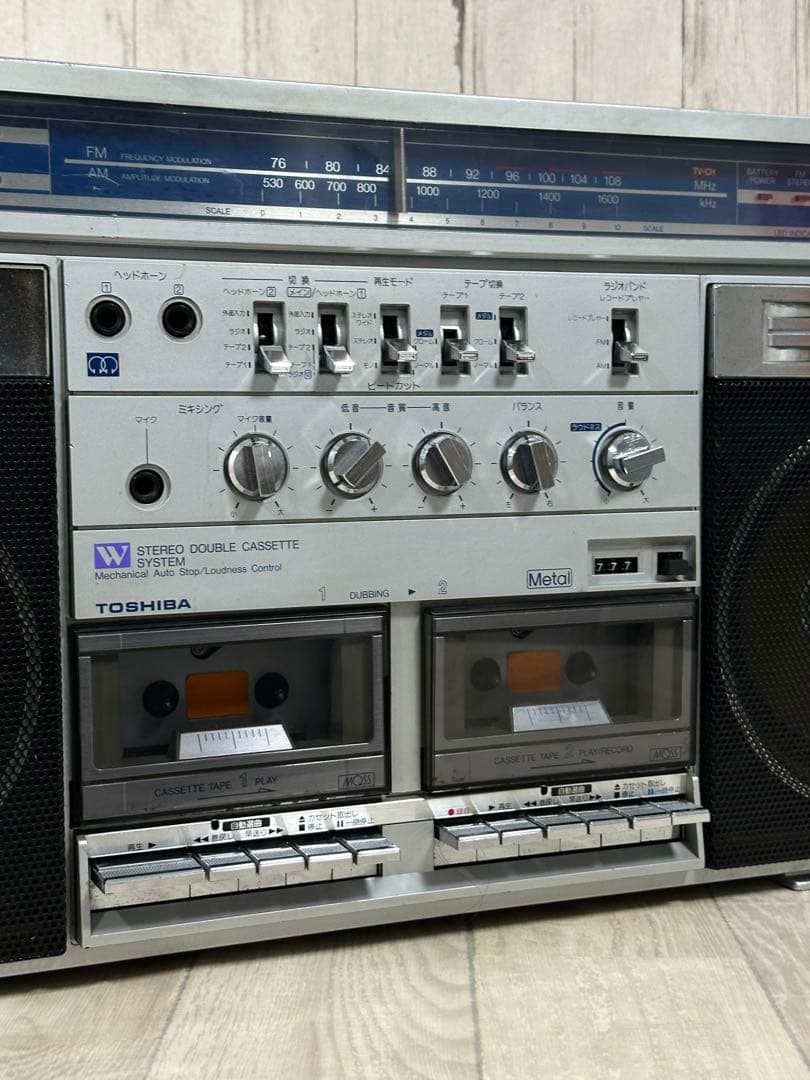 【動作品】東芝 RT-S87 ボンビート ダブルラジカセ 昭和レトロ 当時物