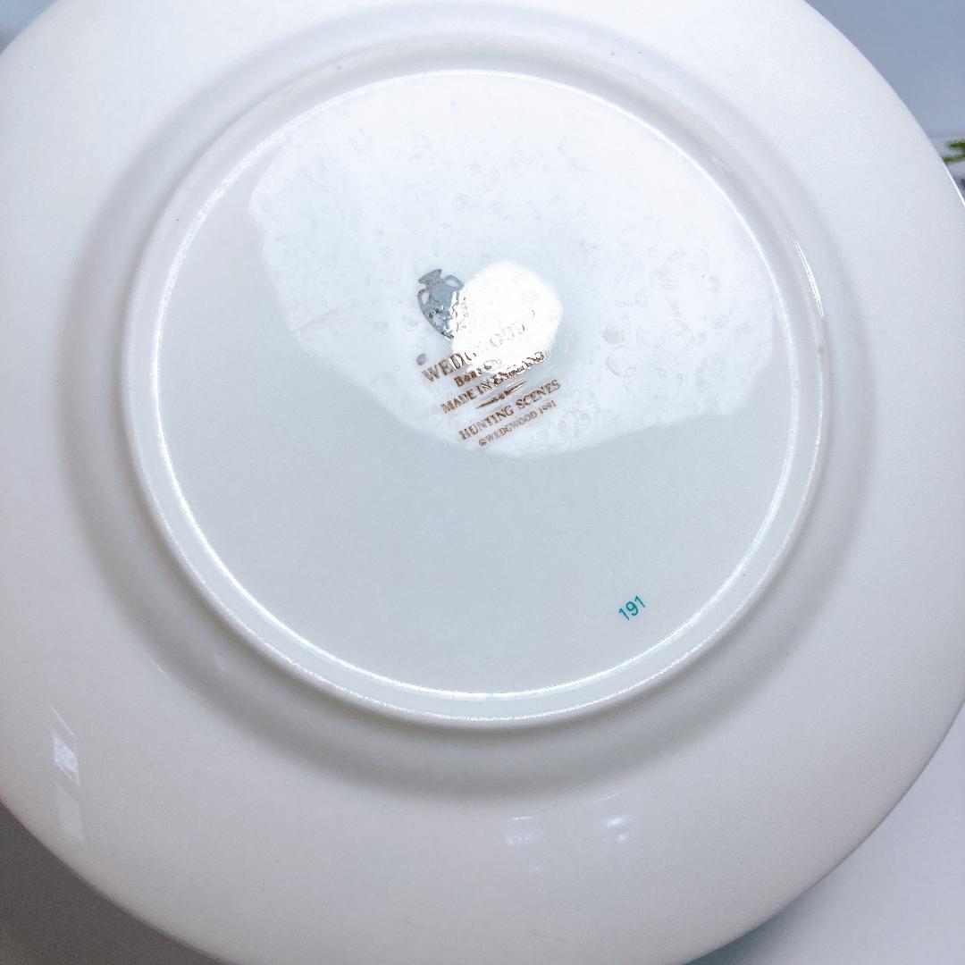 ウェッジウッド ハンティングシーン プレート 5枚18cm 黒壺　|3273|☆