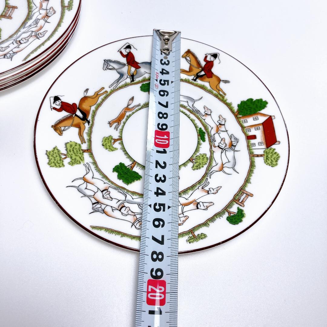 ウェッジウッド ハンティングシーン プレート 5枚18cm 黒壺　|3273|☆