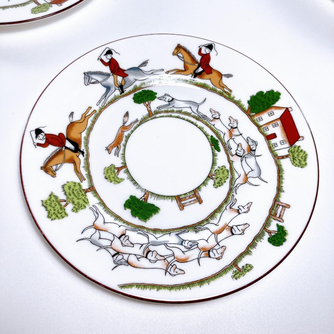 ウェッジウッド ハンティングシーン プレート 5枚18cm 黒壺　|3273|☆