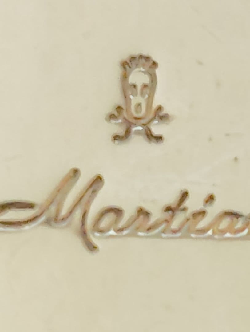 花柄陶器持ち手のスプーンセット 7点　銀製品　箱付き　Martian マーシャン