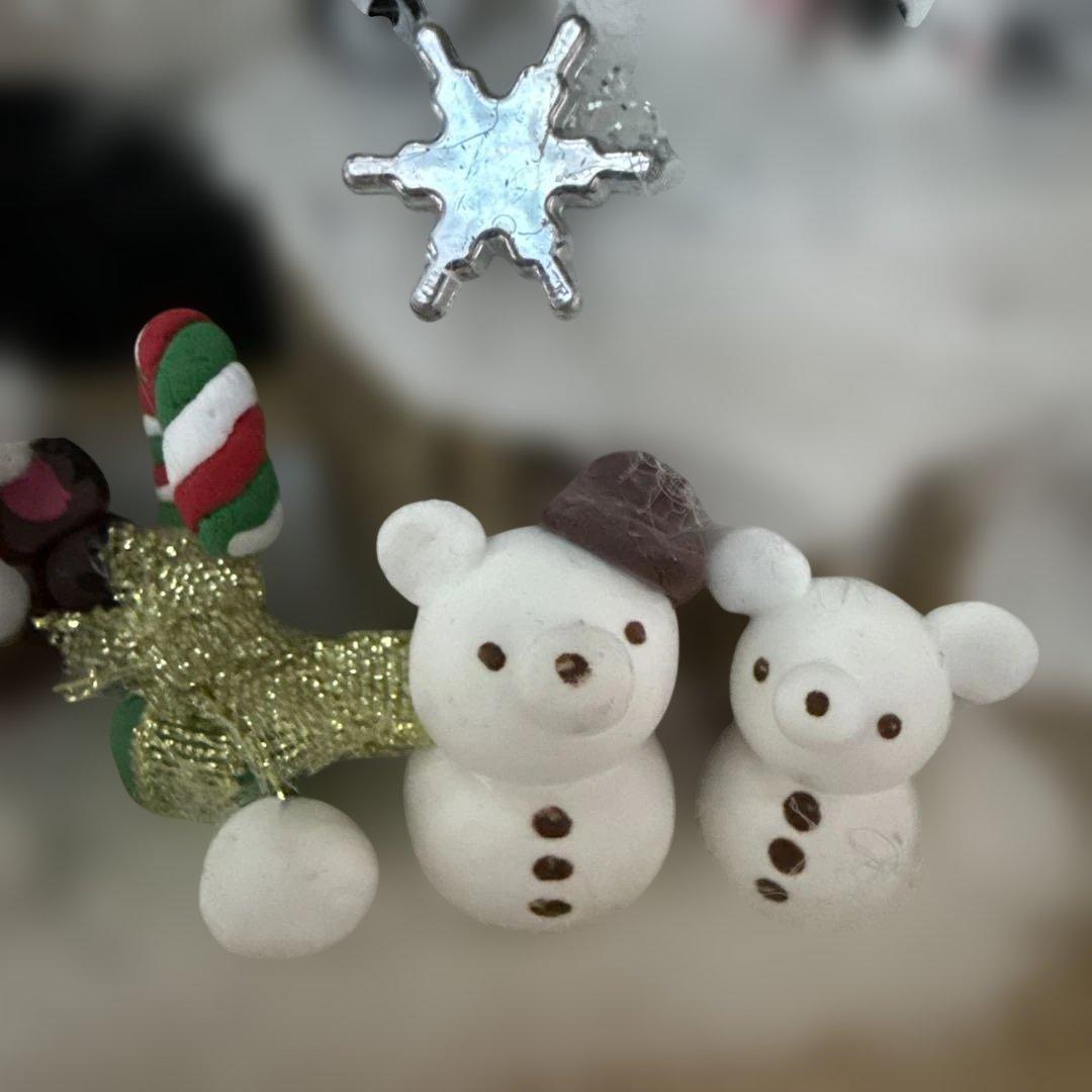 どんぐりアート♡クリスマス2点　たぬきちゃんメモスタンドオブジェ♡