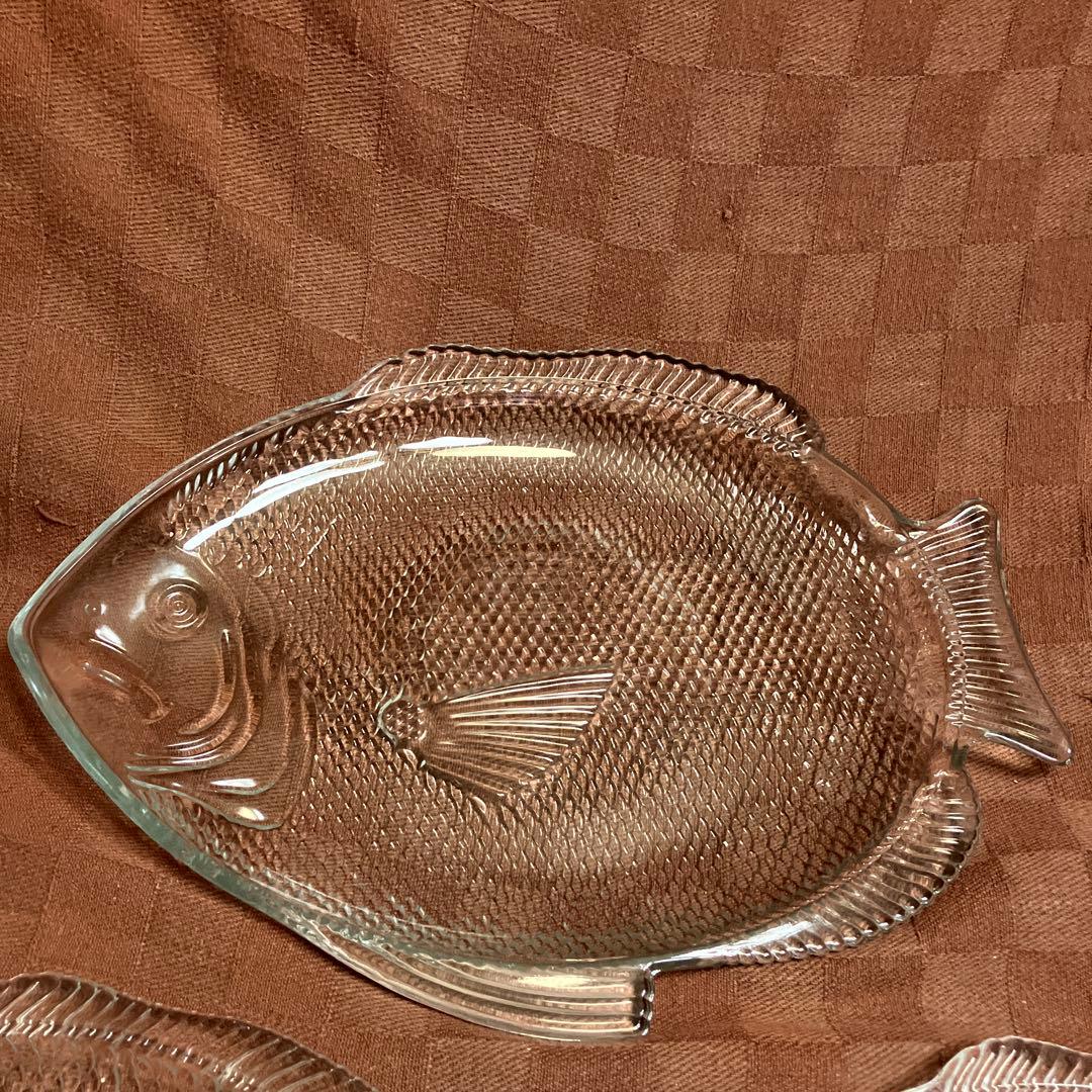 未使用　アンカーホッキング　魚型ガラス皿　3枚