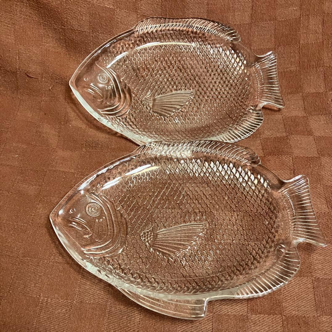 未使用　アンカーホッキング　魚型ガラス皿　3枚