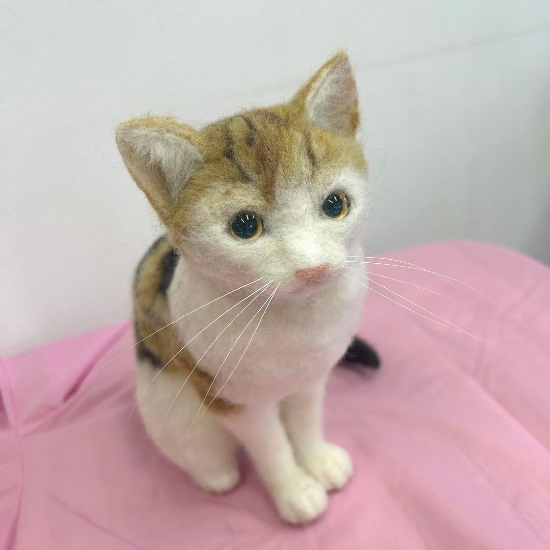 羊毛フェルト・三毛猫。ハンドメイド