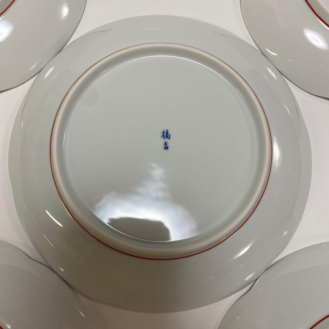 たち吉　花鳥　赤絵　和皿　金彩　中皿　5枚セット