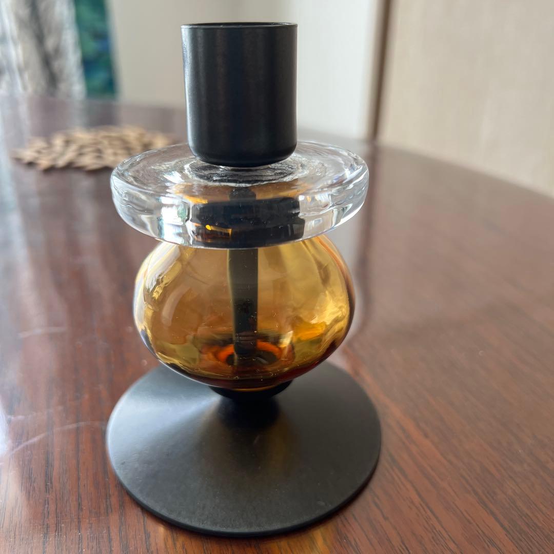 ボ*ん様 【美品】エリックホグラン　キャンドルホルダー　 アンバーガラス　北欧雑