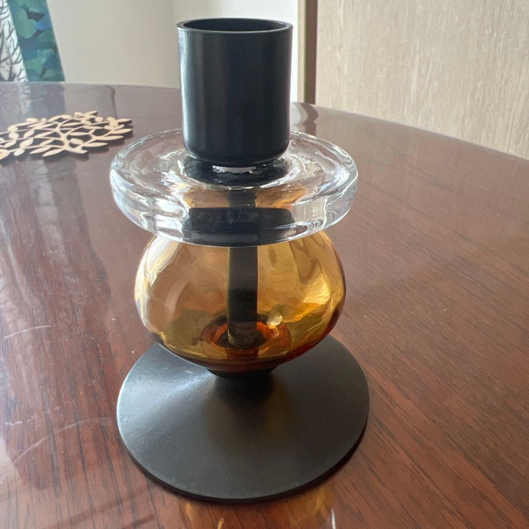 ボ*ん様 【美品】エリックホグラン　キャンドルホルダー　 アンバーガラス　北欧雑