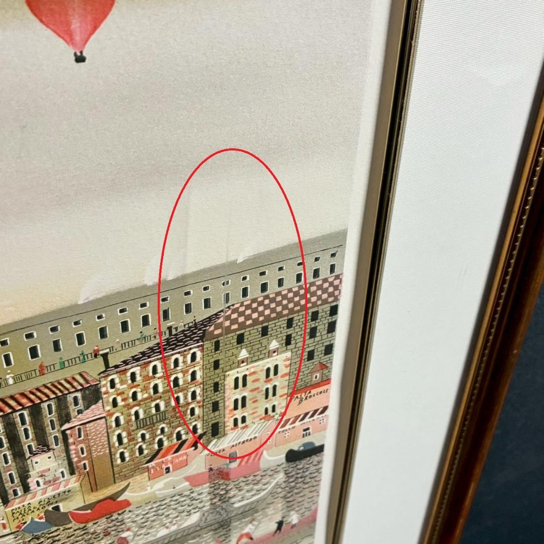 イザベル・バイレン「ベニス」リトグラフ 直筆サイン入り 額縁入り ヴェネツィア