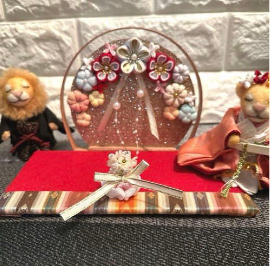 羊毛フェルト ★ライオンの婚礼 色打掛け★ 創作人形 ハンドメイド