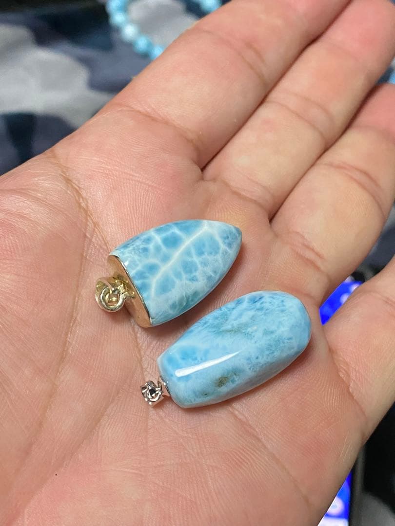 ラリマー ペンダント 2個セット 水色