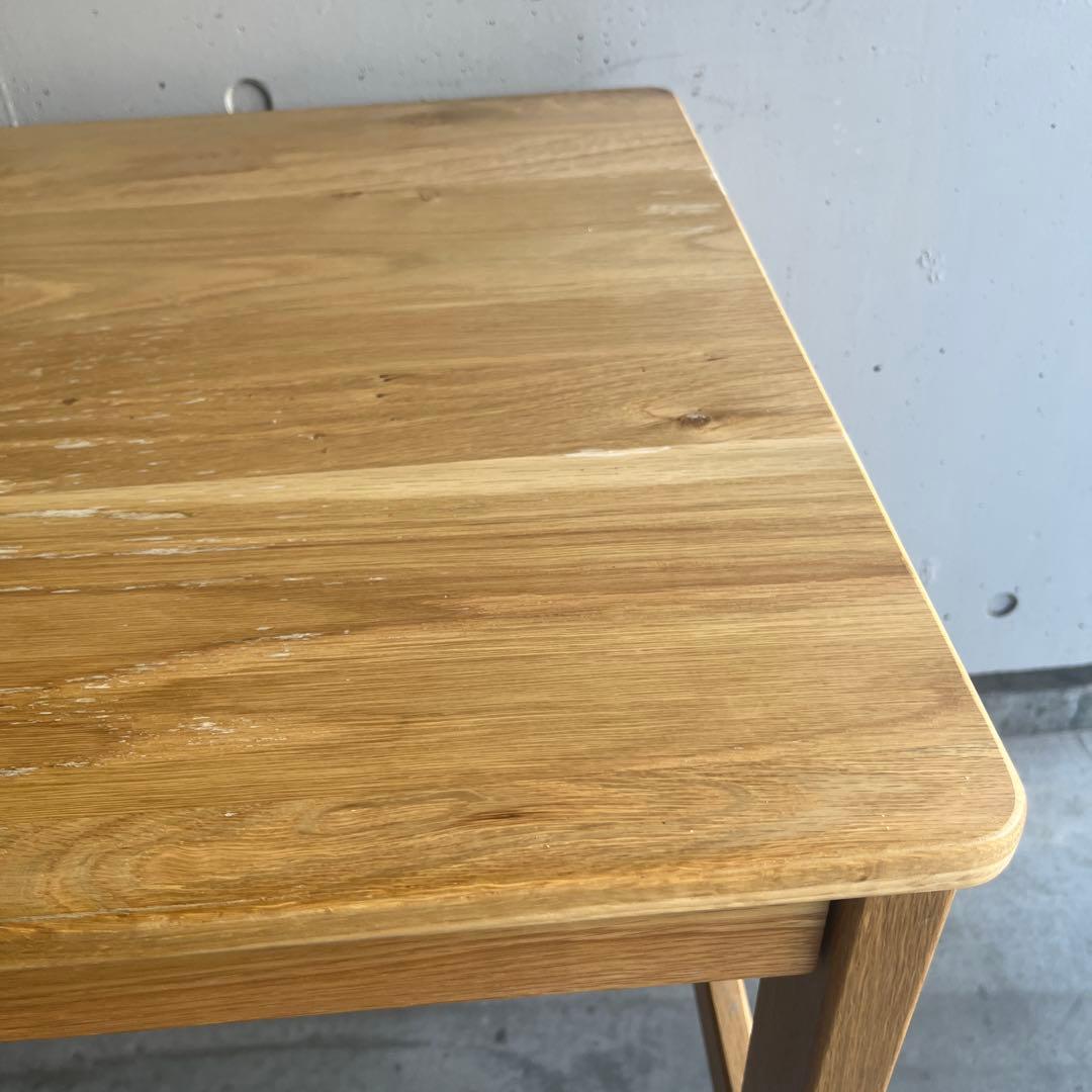 廃盤希少★無印 オーク無垢材デスク（引出・足元棚付）