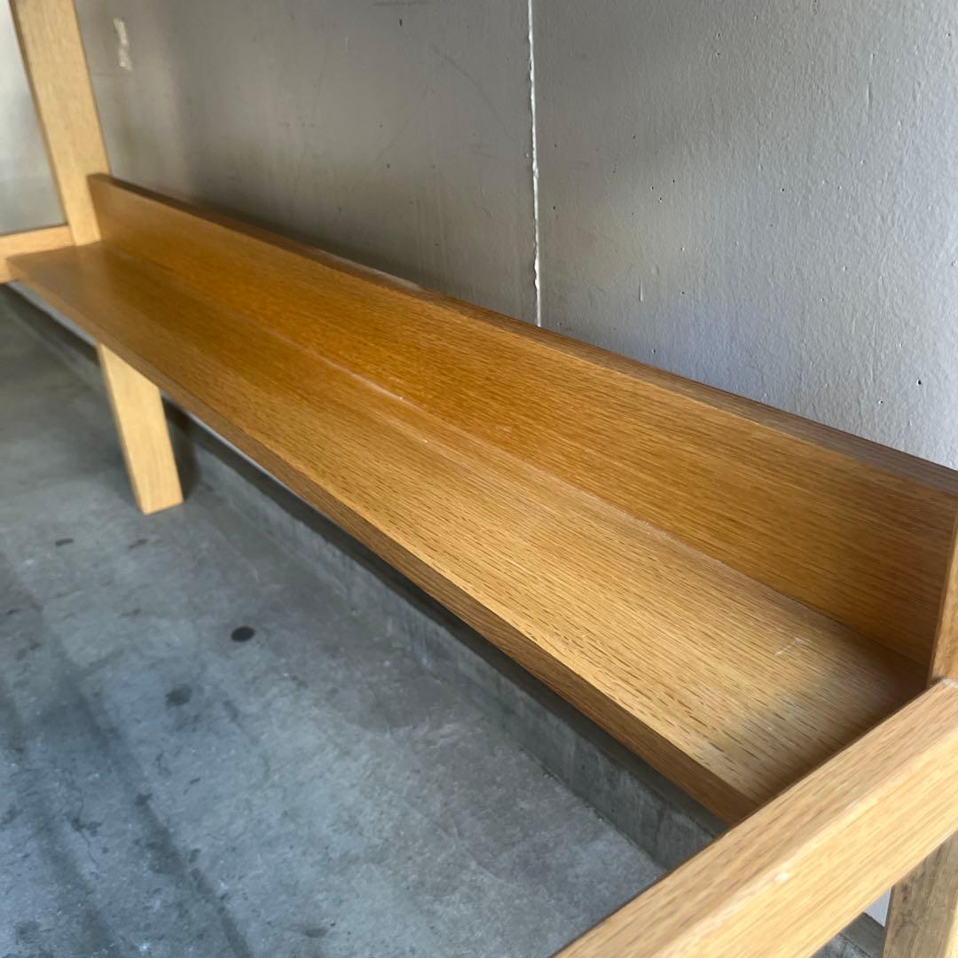 廃盤希少★無印 オーク無垢材デスク（引出・足元棚付）