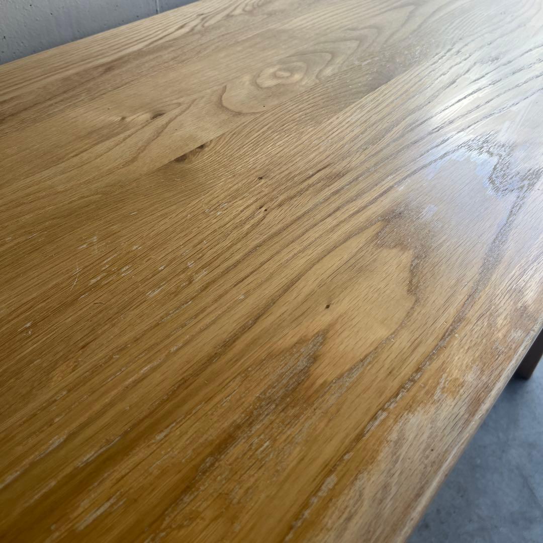 廃盤希少★無印 オーク無垢材デスク（引出・足元棚付）