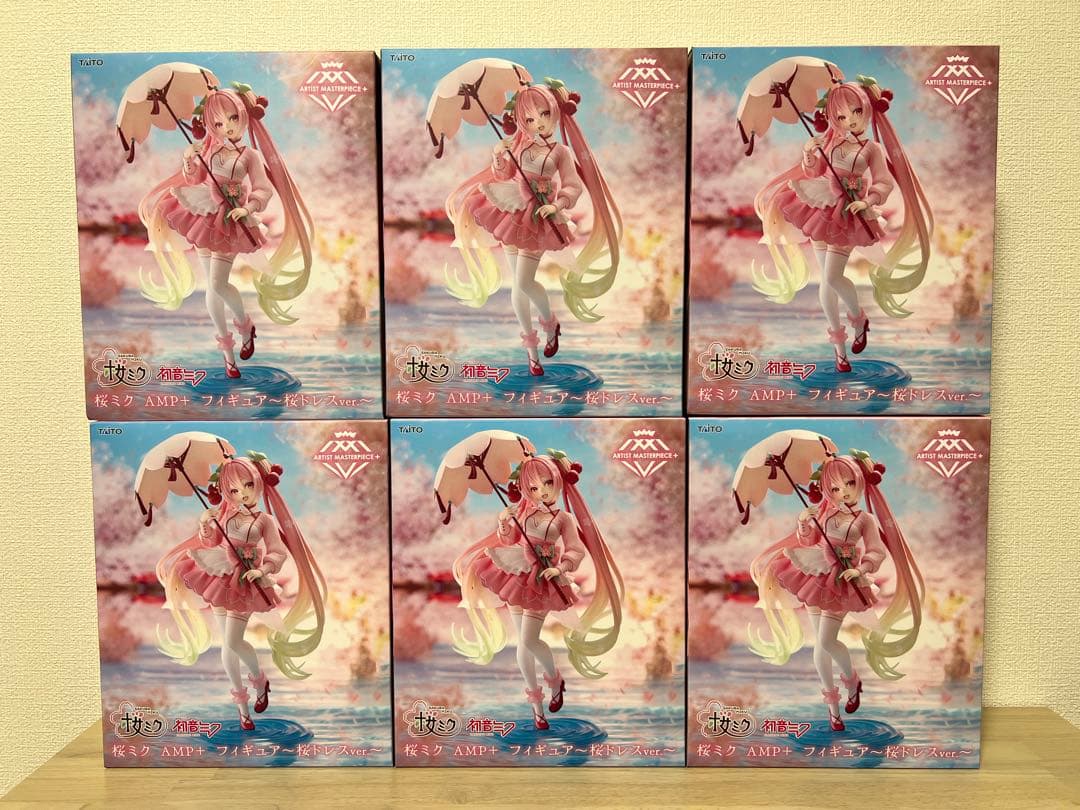 桜ミク　初音ミク　AMP＋ フィギュア－桜ドレスver.－4個セット