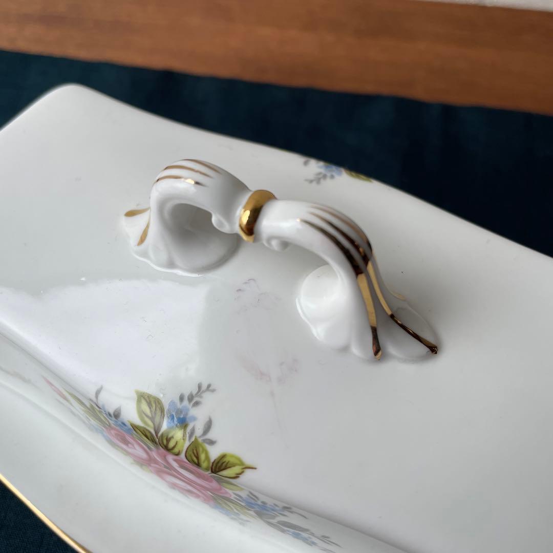 イギリス製　ロイヤルアルバート　陶器　バターケース