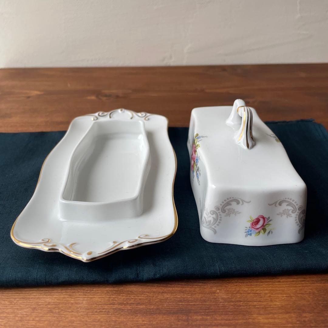 イギリス製　ロイヤルアルバート　陶器　バターケース