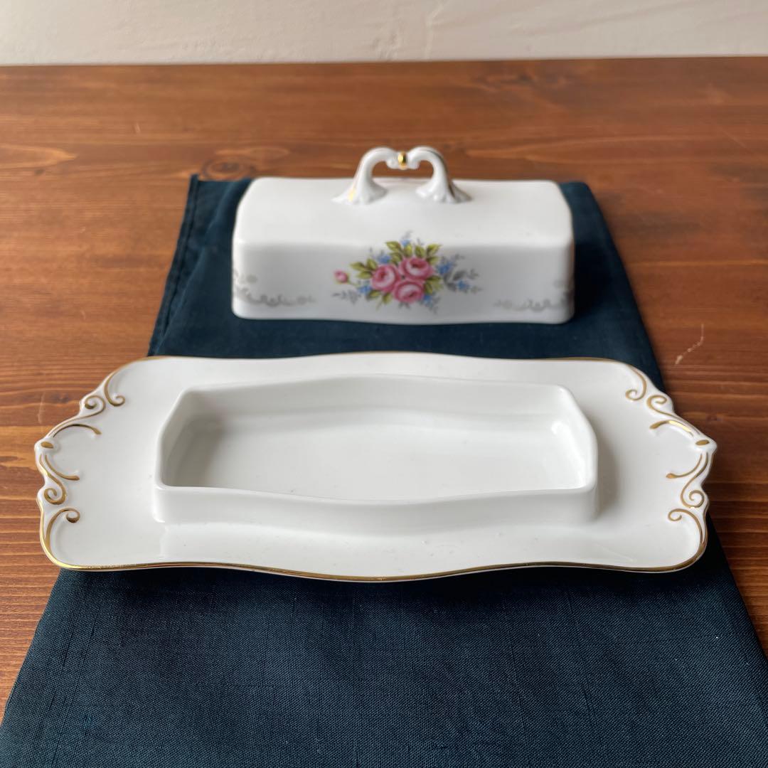 イギリス製　ロイヤルアルバート　陶器　バターケース