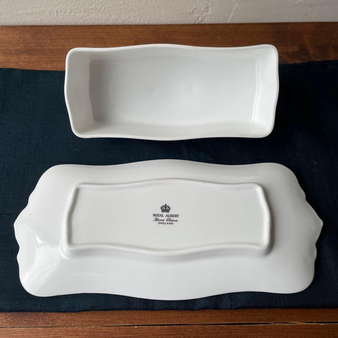 イギリス製　ロイヤルアルバート　陶器　バターケース