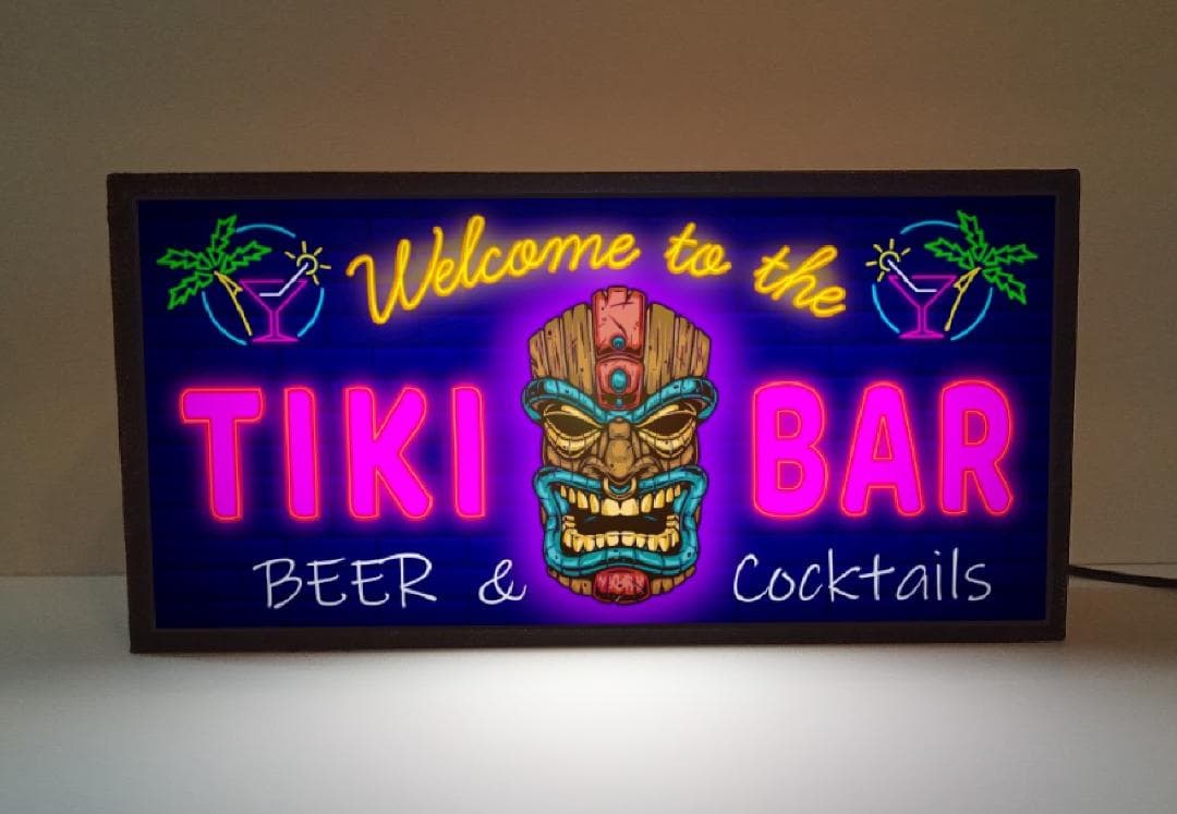 TIKI ティキ像 カフェ BAR ハワイアン雑貨 ランプ 置物 ライトBOX
