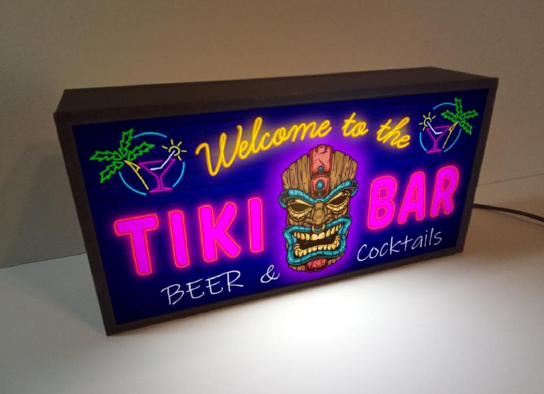 TIKI ティキ像 カフェ BAR ハワイアン雑貨 ランプ 置物 ライトBOX