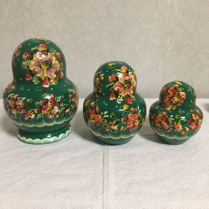 ロシア　マトリョーシカ　10ピース　グリーン