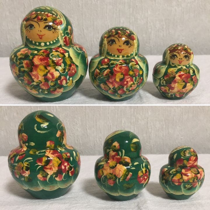 ロシア　マトリョーシカ　10ピース　グリーン