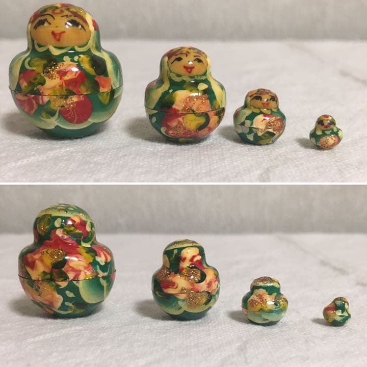 ロシア　マトリョーシカ　10ピース　グリーン