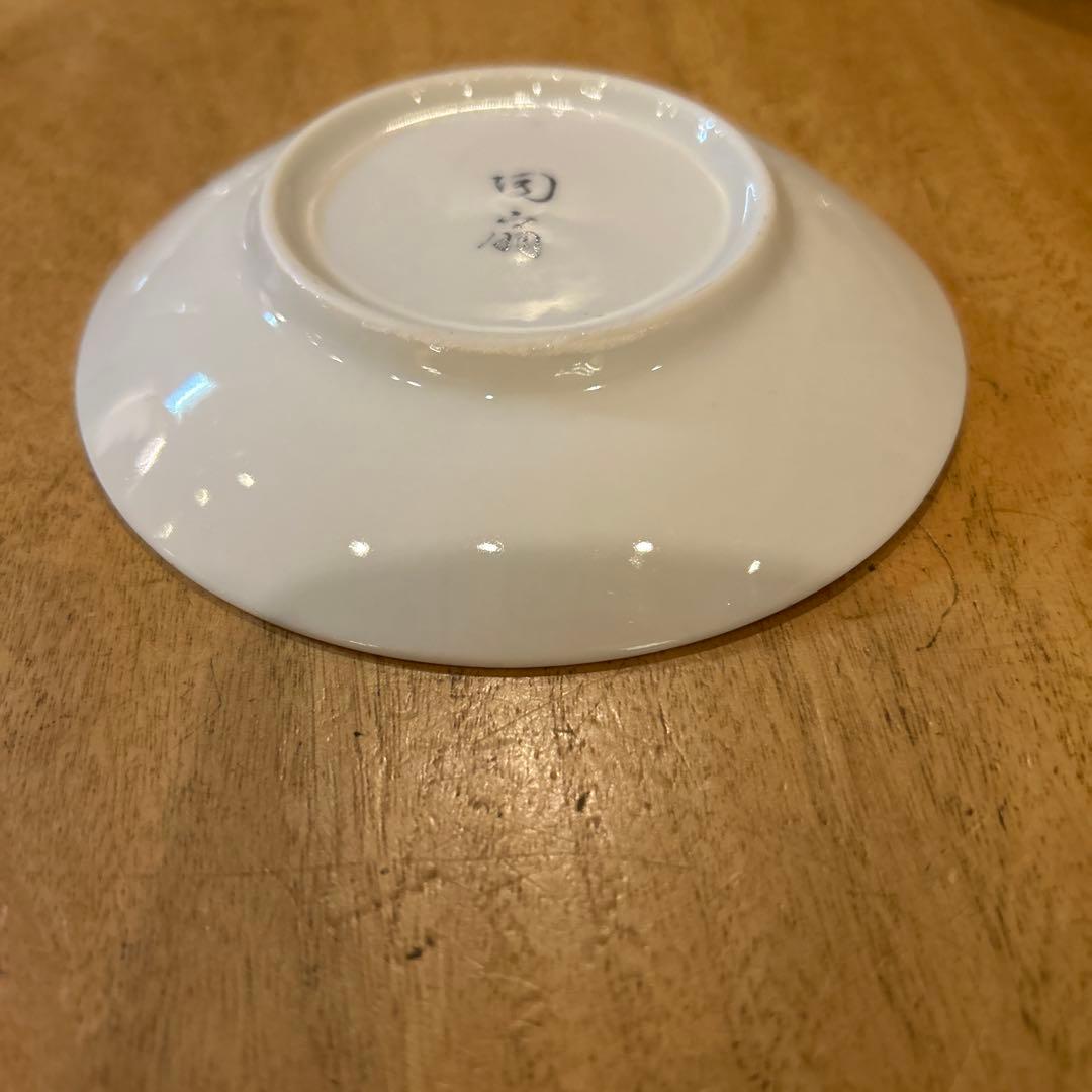 未使用品　有田焼　陶扇　小皿5枚揃え　銘々皿　錦絵　赤絵　金彩　希少