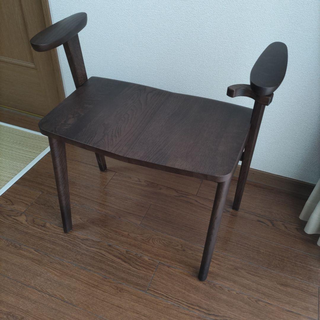 カリモク家具 アーム付 スツール モカブラウン　玄関椅子