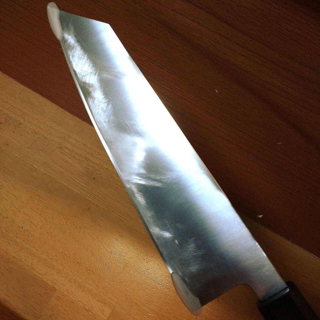 あずちち 切付型牛刀 7寸（刃渡り210mm）和牛刀 両刃包丁 梵静 職人