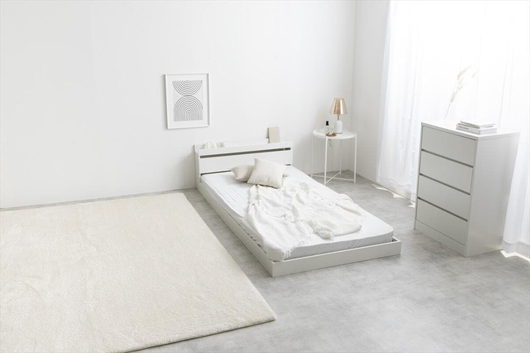 IN BD CRA　シングルベッド　フレームのみ　ホワイト